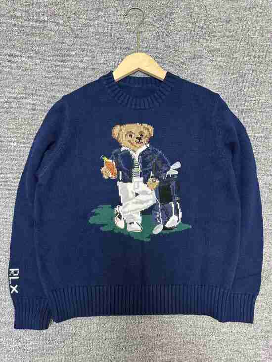 Ralph Lauren Tops - ⭐Ralph lauren Golf Bear Jacquard Navy Crew Neck Knit Sweater